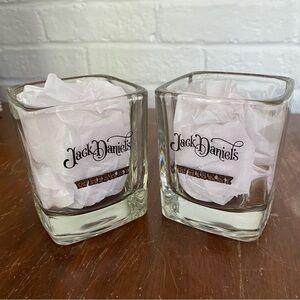 JACK DANIEL'S Whiskey Square Tumbler  8 oz Heavy Glasses Set of 2